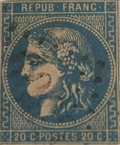 Foto del sello sin identificar: SELLO FRANCÉS 1870