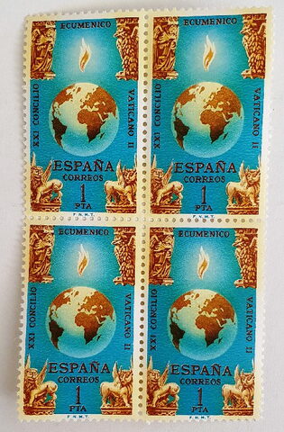 Foto del sello sin identificar: SELLO 1965.CONCILIO ECUMENICO. VARIEDAD AMARILLA