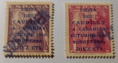 Foto del sello sin identificar: 1088-1089 VISITO DEL CAUDILLO A CANARIAS