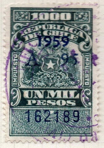 Foto del sello sin identificar: sello de impuestos de chile