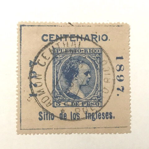 Foto del sello sin identificar: Puerto RIco Alfonso XIII Matasellado