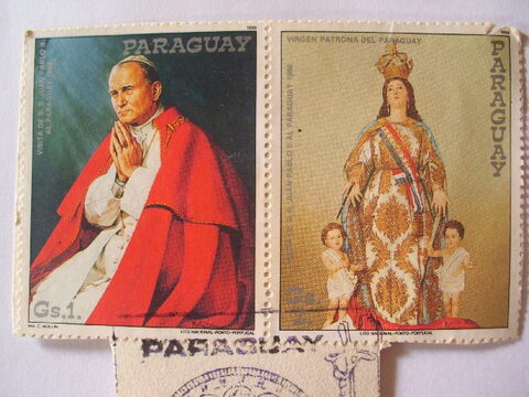 Segunda foto del sello sin identificar: Sello de paraguay visita de Juan Pablo II