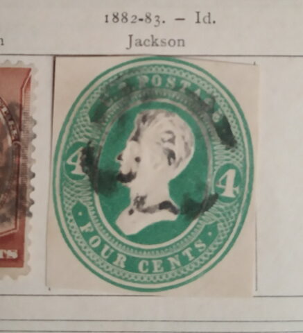 Foto del sello sin identificar: Jackson 4 cent EEUU 1882/83