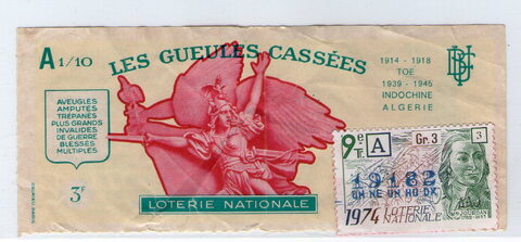Foto del sello sin identificar: Sello de lotería Francia 1974