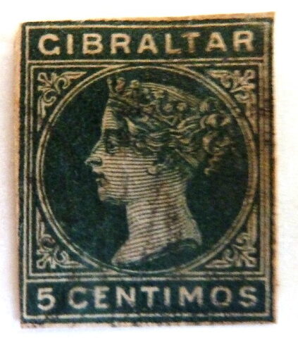 Foto del sello sin identificar: SELLO GIBRALTAR 1889. USADO CON MARCA DE CHARNELA.