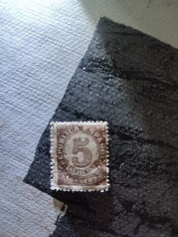 Foto del sello sin identificar: Sello republica española 5 cts