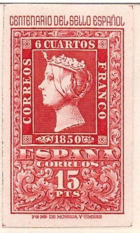 Segunda foto del sello sin identificar: España 1950 Reina Isabel