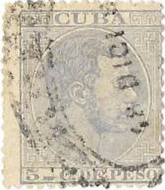 Foto del sello sin identificar: sello 5ct de peso de cuba