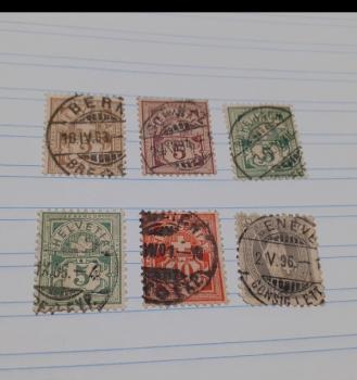 VENDO 6 SELLOS ANTIGUO DE HELVETIA DE 1882