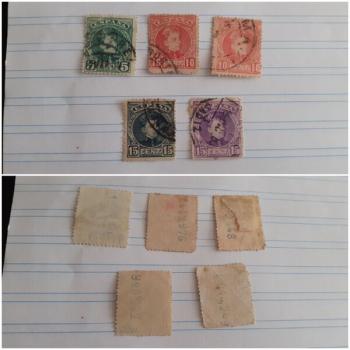 VENDO 5 SELLOS DE REY ALFONSO XIII 1901