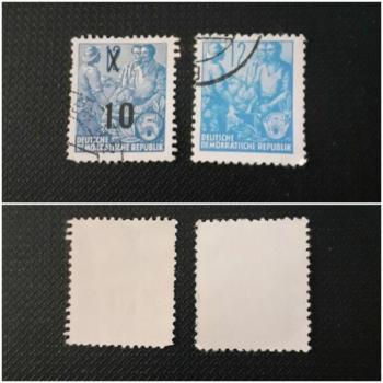 VENDO PAREJAS DE SELLO DE R.D.A 1953-54 UNO SOBRECARGADO