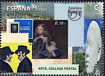 España 2022 Edifil 5611 Sello ** UPAEP Arte Collage Postal Michel 5662 Yvert 5367 Spain Stamp Timbre Espagne Briefmarke Spanien Francobollo Spagna