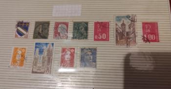 Lote de 11 Sellos de Francia