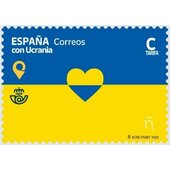 España 2022 Edifil 5579 Sello ** Solidaridad con Ucrania Michel 5630 Yvert 5335 Spain Stamp Timbre Espagne Briefmarke Spanien Francobollo Spagna