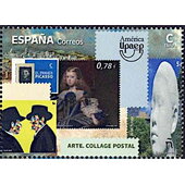 España 2022 Edifil 5611 Sello ** UPAEP Arte Collage Postal Michel 5662 Yvert 5367 Spain Stamp Timbre Espagne Briefmarke Spanien Francobollo Spagna