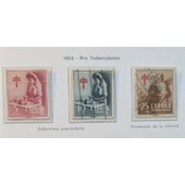 1121-1123 PRO TUBERCULOSOS CRUZ DE LORENA EN ROJO