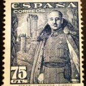ESPAÑA 1948-1954  General Franco y Castillo de la Mota
